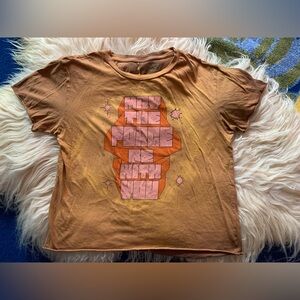 Retro Star Wars hand dyed crop tshirt vintage style lettering comfy cotton